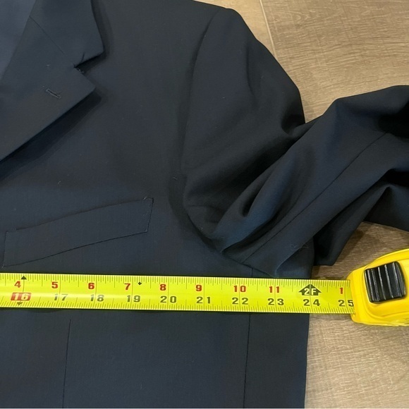 Pronto Uomo 46S Dark Jacket 100% Worsted Wool Blazer‎ Sport Coat Italy 3 Button - Picture 14 of 16